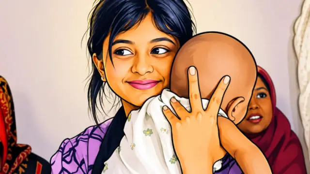 সাত মাসের শিশুর দায়িত্ব পেলেন ১৩ বছরের মা
