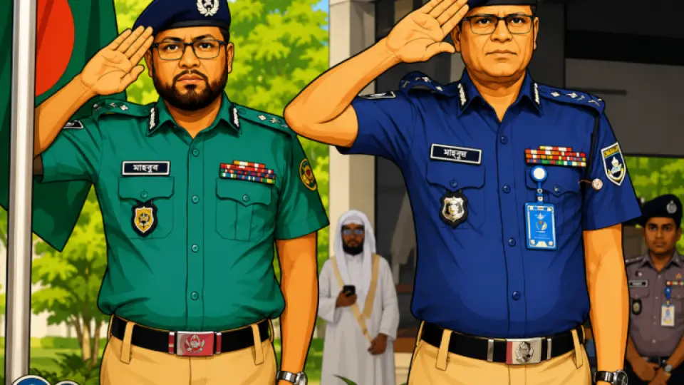 নতুন পোশাকে মাঠে পুলিশ